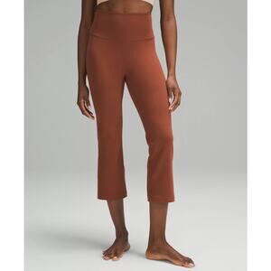 Lululemon Groove Super High Rise Cropped Pants Women's 4 Orange Activewear Yoga
